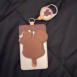 NWOT Loungefly Disney Parks Mickey Bar Retractable ID Holder/Lanyard